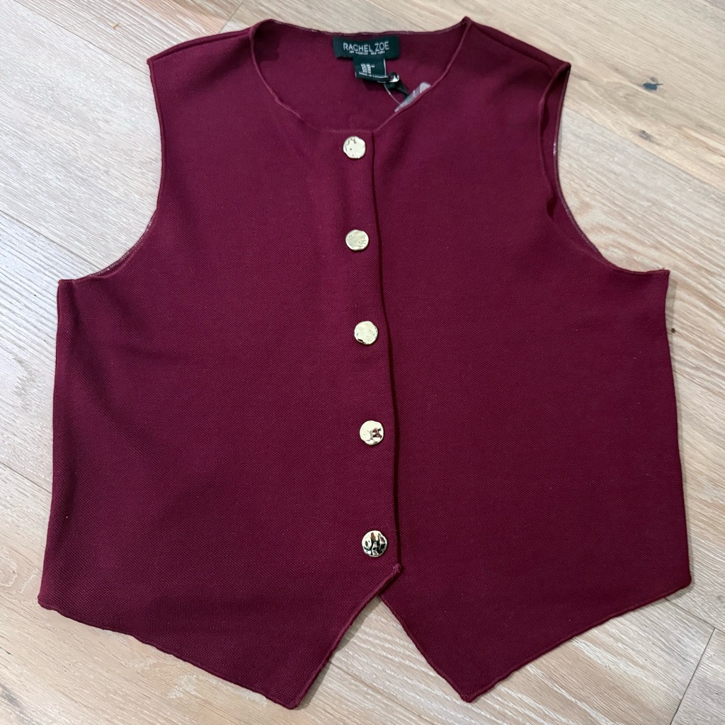 Rachel Zoe Women’s Chic, Trendy Color, Sleeveless Crew Neck Vest Size Medium Nwt
